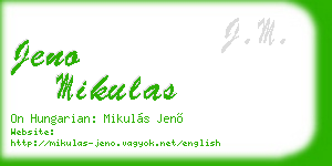 jeno mikulas business card